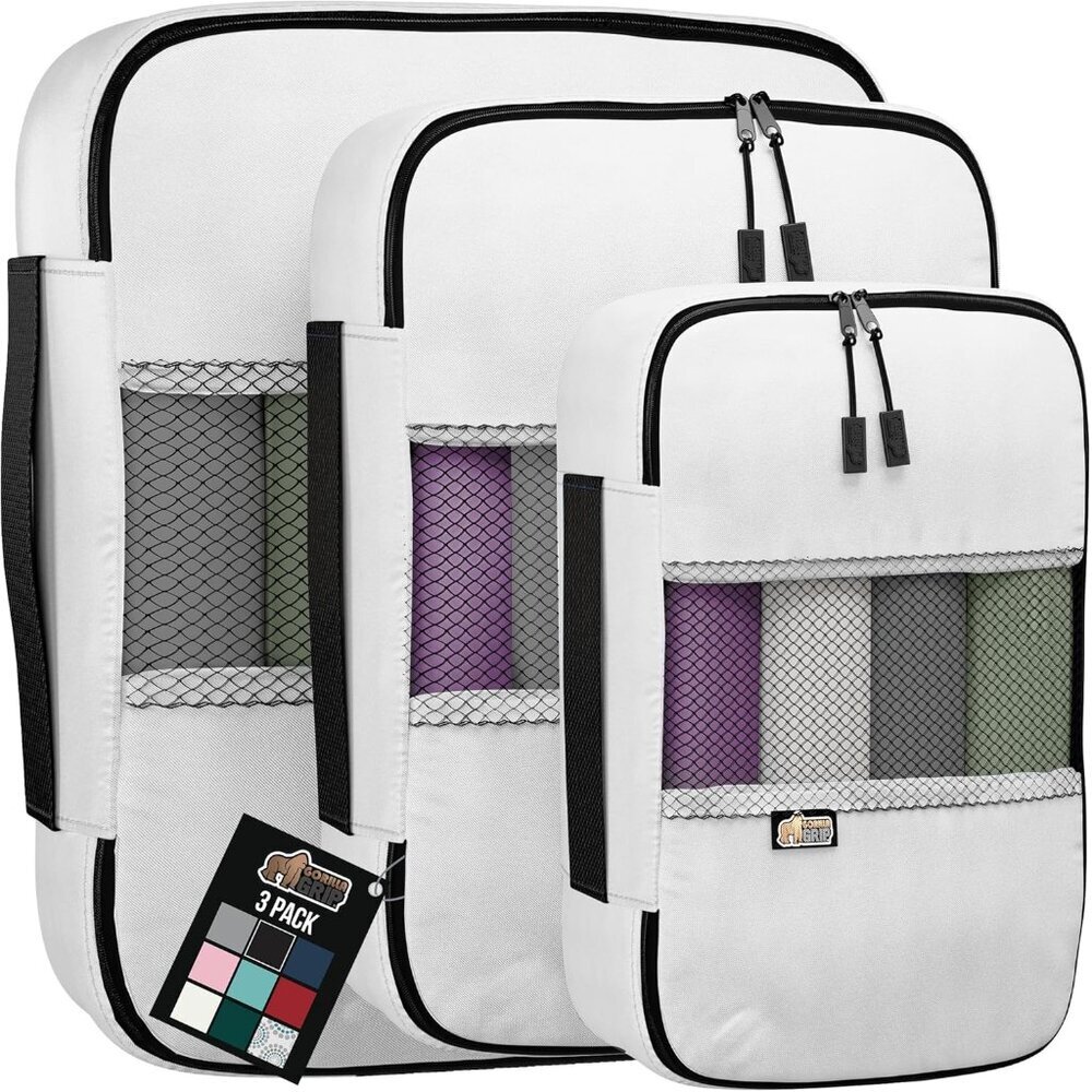 Packing Cubes, Travel Essentials for Suitcase, Mesh Organizer Bags for Clothes T